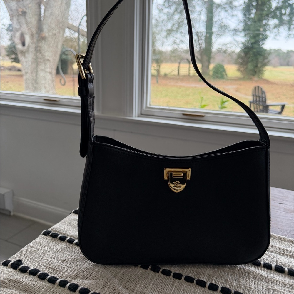 Ralph Lauren Black Medium Falynn Shoulder Bag